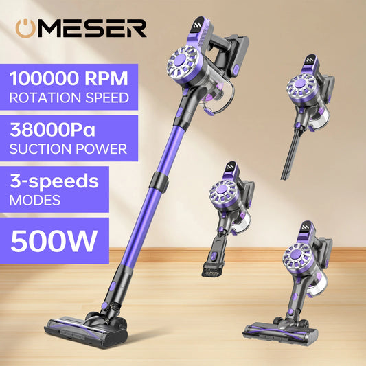 OMESER Cordless Handheld Vacuum Cleaner,38000PA Strong Suction,2200mAh Battery,6 in 1 Lightweight, Led,for Home Bed Carpet Clean