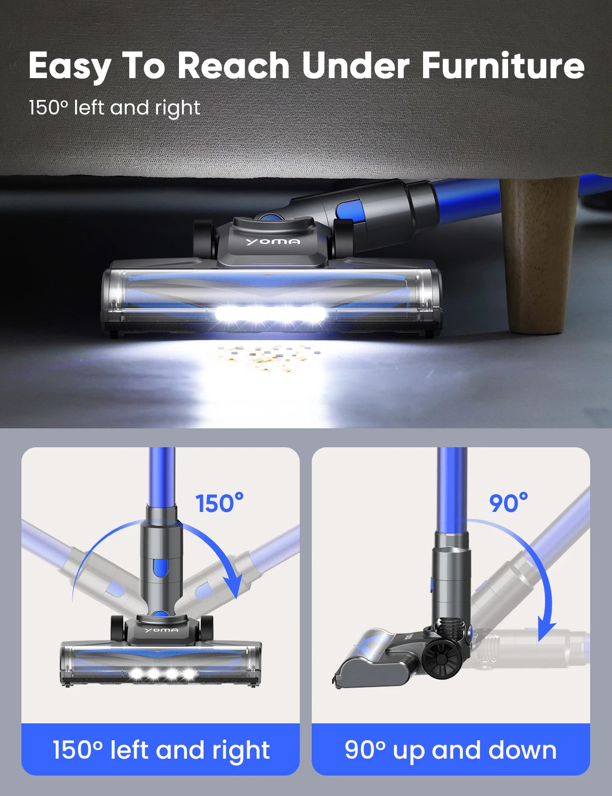 YOMA N12 Cordless Vacuum Cleaner,6-In-1 Powerful Stick Vacum Cleaner