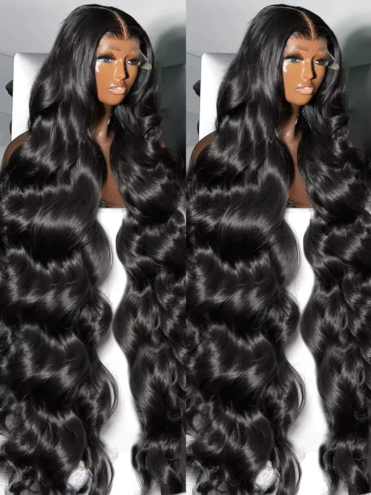 40 30 Inch 13x6 Body Wave Human Hair Frontal Wig 13x4 HD Lace Natural Black Front Wig Human Hair Glueless 5x5 HD Closure Wigs