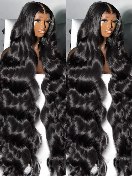 40 30 Inch 13x6 Body Wave Human Hair Frontal Wig 13x4 HD Lace Natural Black Front Wig Human Hair Glueless 5x5 HD Closure Wigs