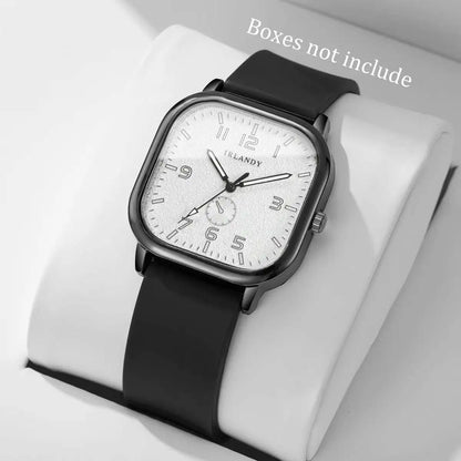 Fashion Square Women Quartz Watch Casual Silicone Strap Sports Wristwatch For Men Women Students（Without Box）