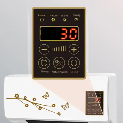 Air Conditioner Wall Mounted Electric Space Heater with Digital Display Remote Control 1400W for Home Room EU/US/UK