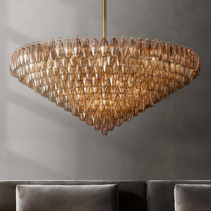 Luxury American Glass Chandelier Ceiling Light Modern Chandeliers for Living Room Pendant Lights Lustre Salon Dining Table Set