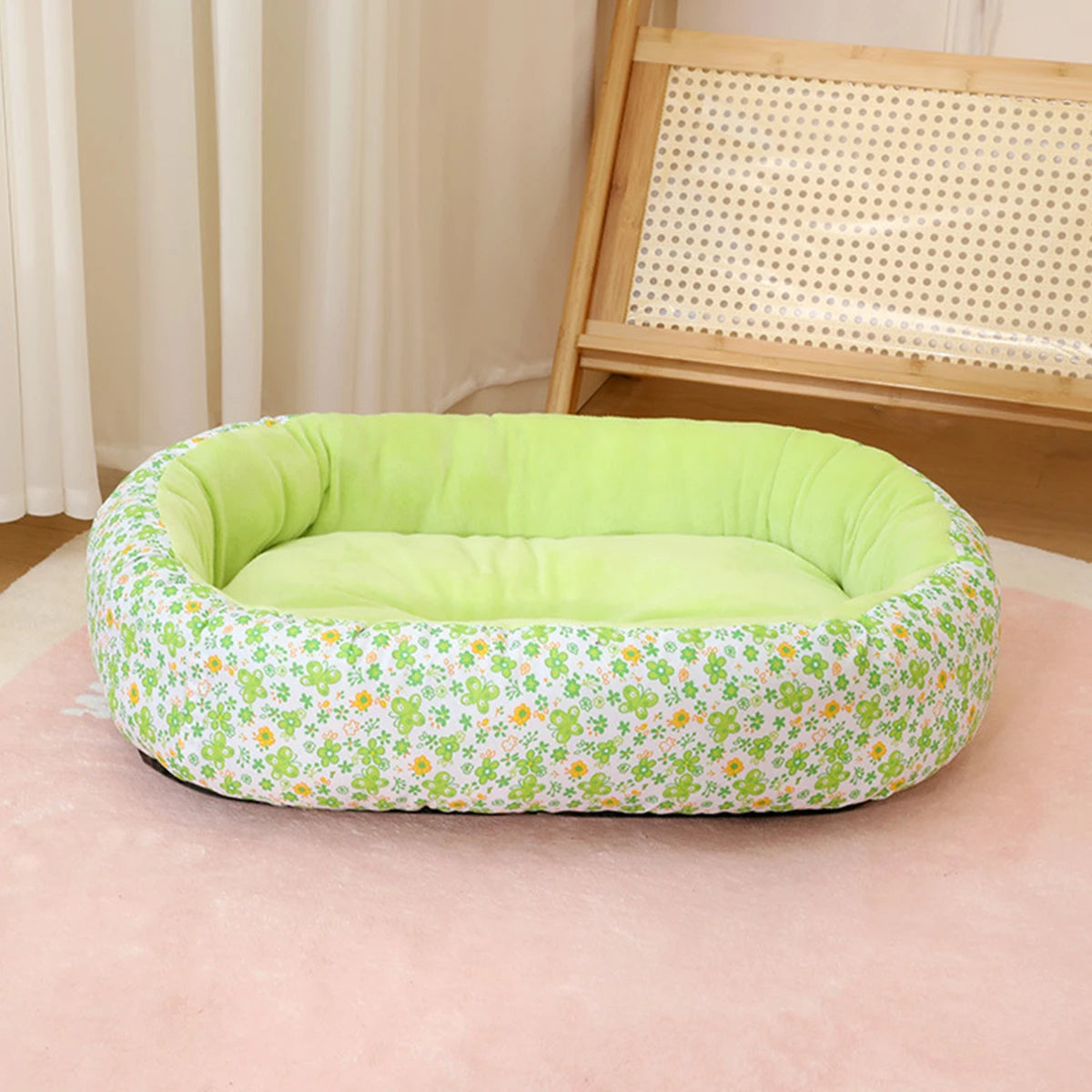 Floral All Season Dog Bed for French Bulldog Chihuahua Soft Cat Bed for Dogs Sleeping Puppy Pad Sofa Dog Bed  Four Color Pet Pad