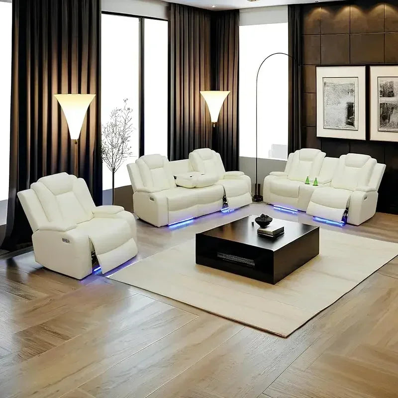 RPD4-Recliner sofa.Black Power Recliner Sofa Set for Living Room