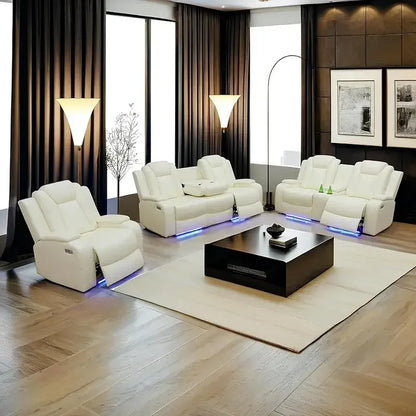 RPD4-Recliner sofa.Black Power Recliner Sofa Set for Living Room