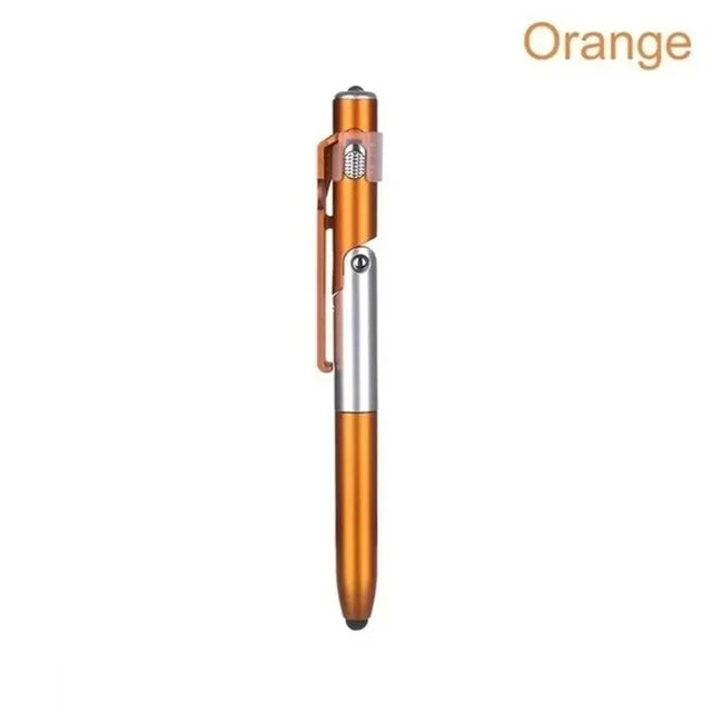 4 In 1 Multifunction Ballpoint Pen with LED Light Fold Phone Holder Night Read Writing Pencil Office School Student Stationery