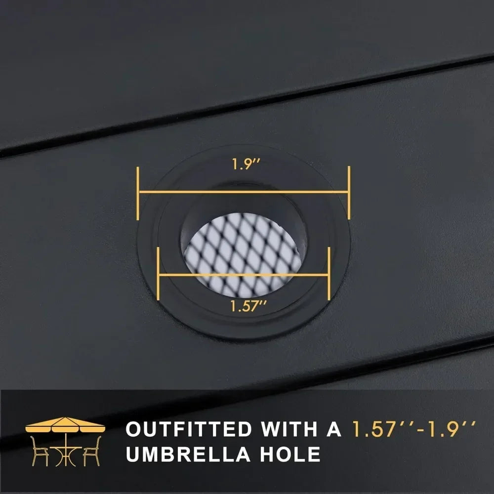 5-Piece Patio Dining Set – Outdoor Furniture Set w/1 Square Table & 4 Stackable Sling Chairs – Patio Dining Furniture