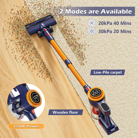 New LED Cordless Upright Vacuum Cleaner, 35Kpa Ultra Lightweight Stick Vacuum for Carpet, Hard Floor, Car, Pet Hair