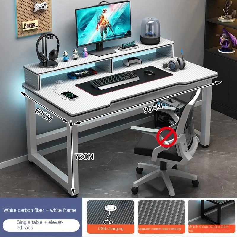 Shelf Living Room Office Desk Storage Standing Floor Metal Arbenic Computer Desks European Black Mesa De Escritorio Furniture