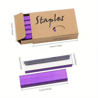 Standard Staples Full 26/6 Size 1000 Pack Color Staples - General Office Staples, Document Staples