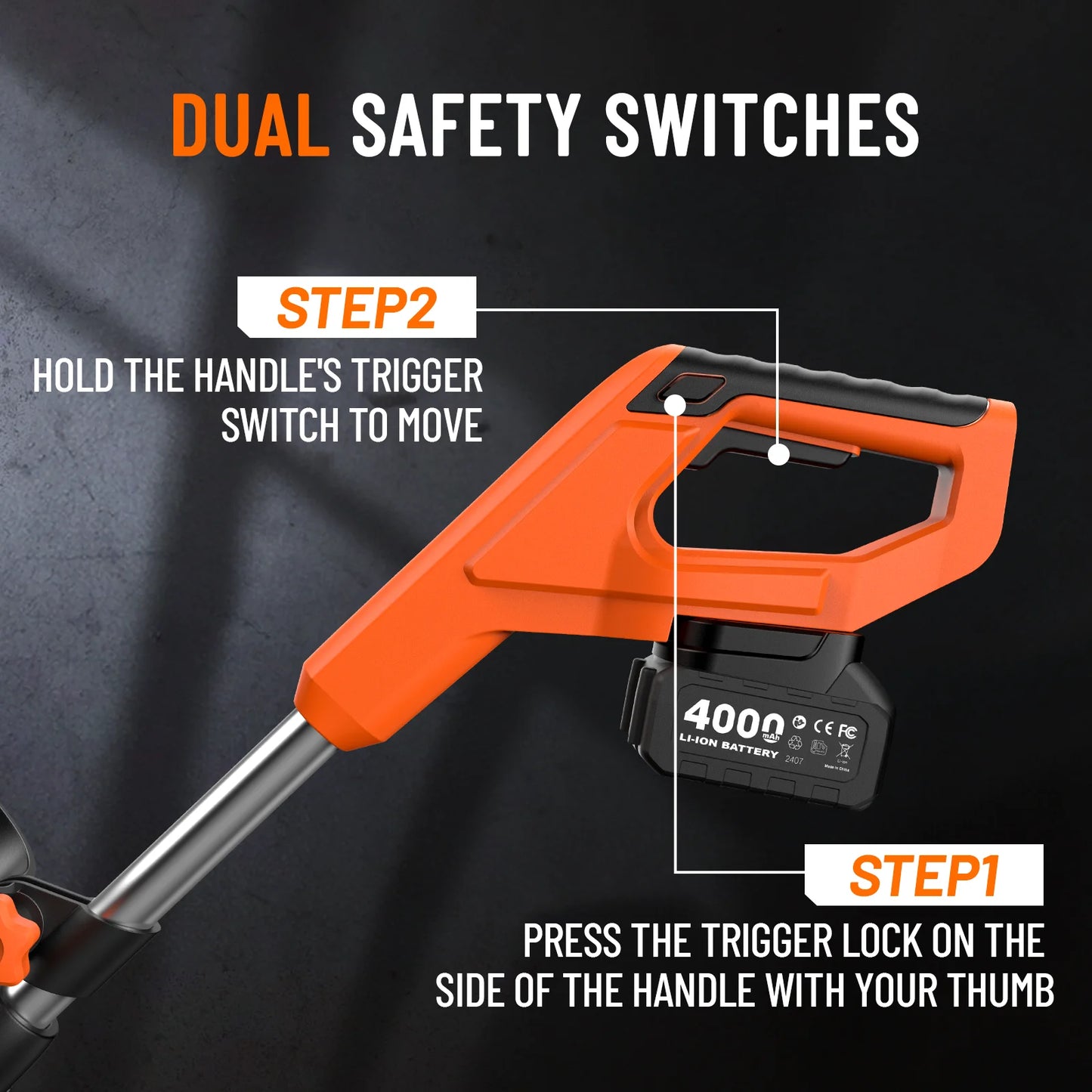 TaskStar Cordless Snow Shovel 2 4000mAh Batteries Powered 6x12-inch Electric Snow Sweeper 16.5ft Distance With Directional Plate