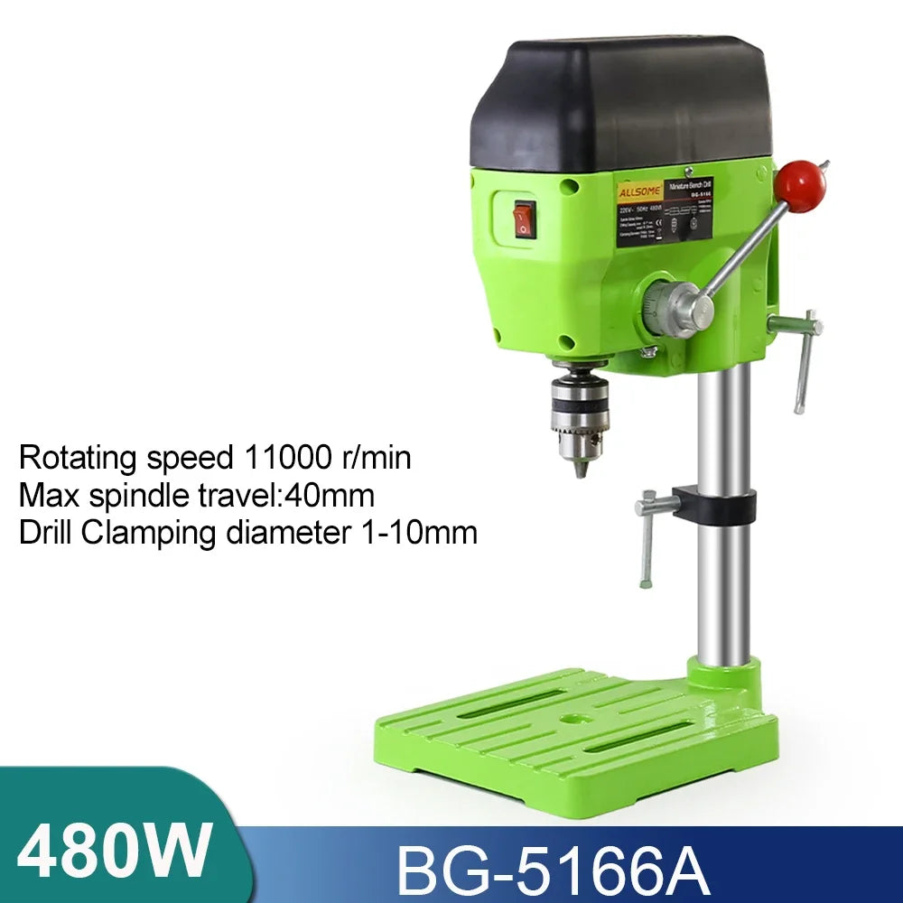 ALLSOME Mini Bench Drill Bench Drilling Machine Variable Speed Drilling Chuck 1-16mm For DIY Wood Metal Electric Tools