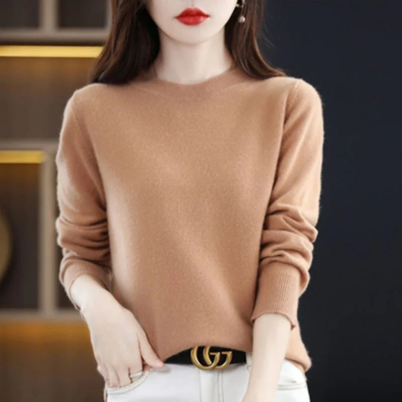 New Women Sweater O-neck Autumn Winter Basic Pullover Warm Casual Pulls Jumpers Korean Fashion Spring Knitwear Bottoming Shirt