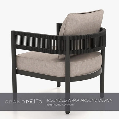 6-Piece Wicker Outdoor Furniture Set with Beige Thick Cushions and Coffee Table, Patio Sofa Conversation Set