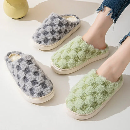 Cotton Slippers for Women Winter Home Indoor Home Warm Non-Slip Thick Bottom Couples New Wool Slippers for Men Autumn and Winter