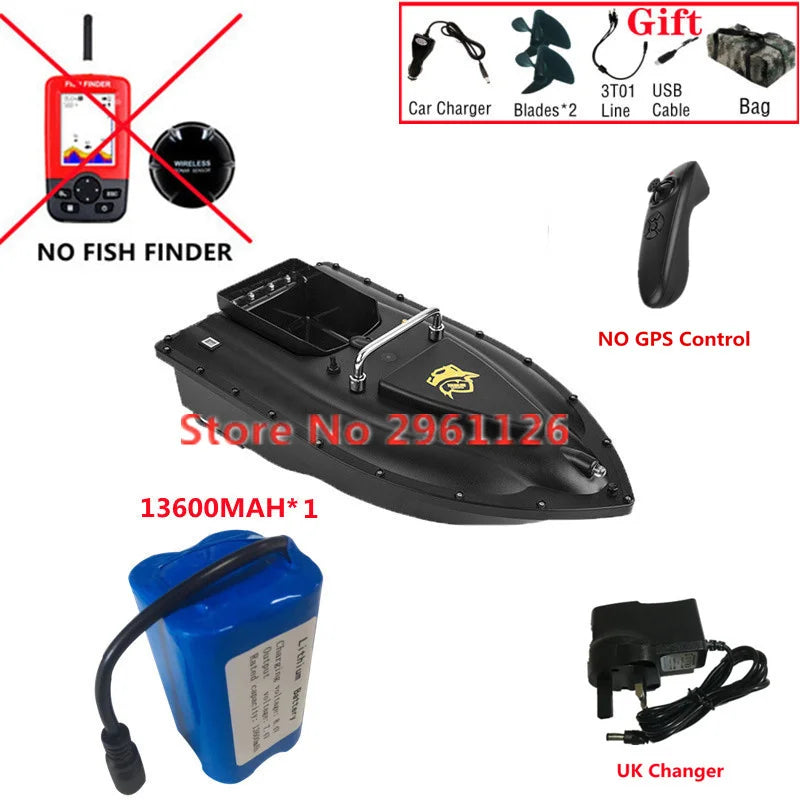 600M GPS Sonar Fish Exploration High Speed Remote Control Bait Boat Model 1.5KG 16GPS Constant Speed Cruise RC Bait Boat Model