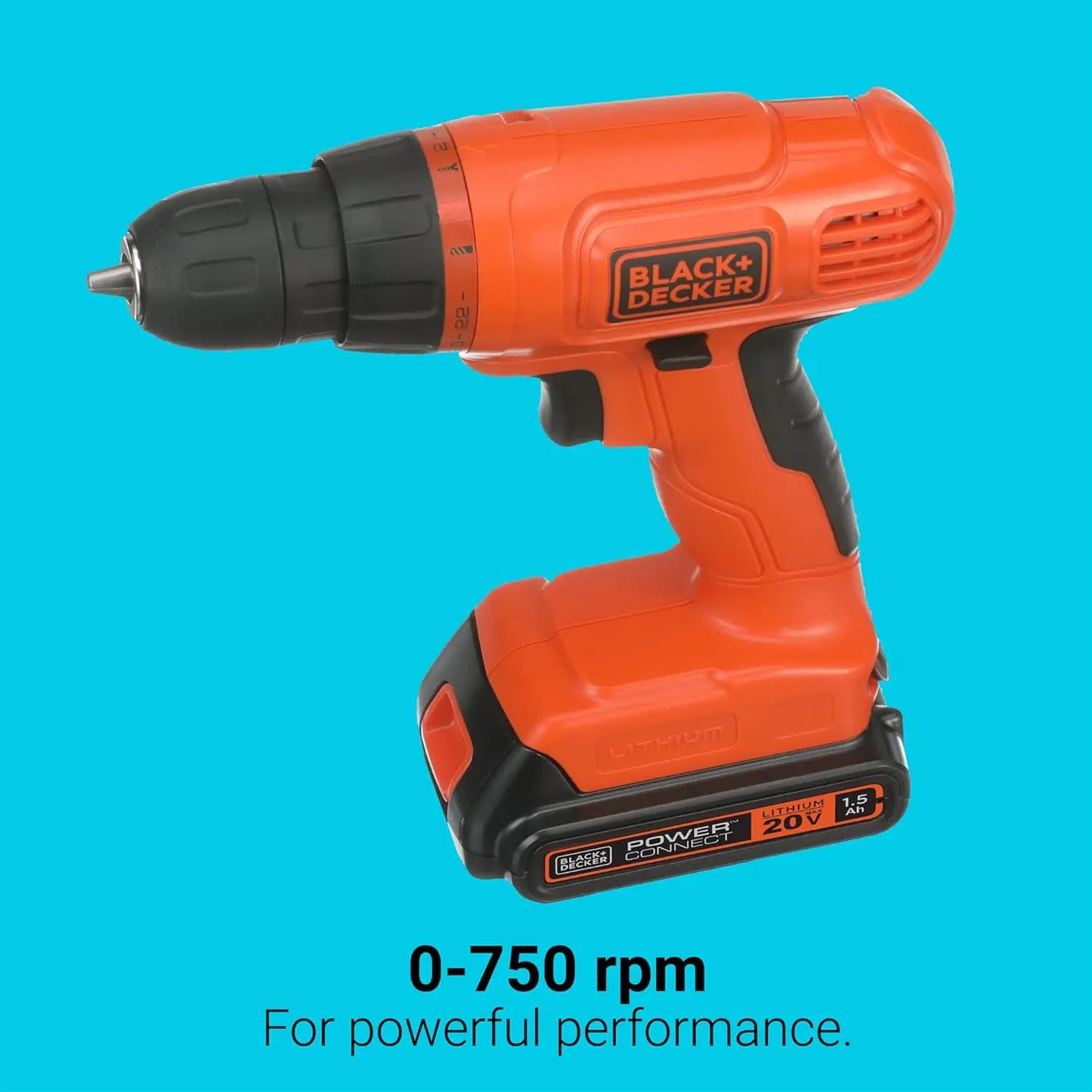 20V MAX* POWERCONNECT Cordless Drill Kit + 100 pc. Kit (BDC120VA100), Orange