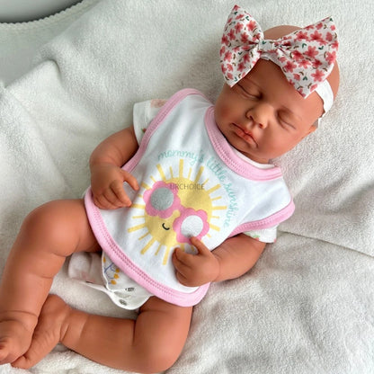 Artistic 20Inch Loulou Full Soft Silicone Reborn Baby Girl Lifelike Skin & Handmade Details Doll for Display Collectible Gift