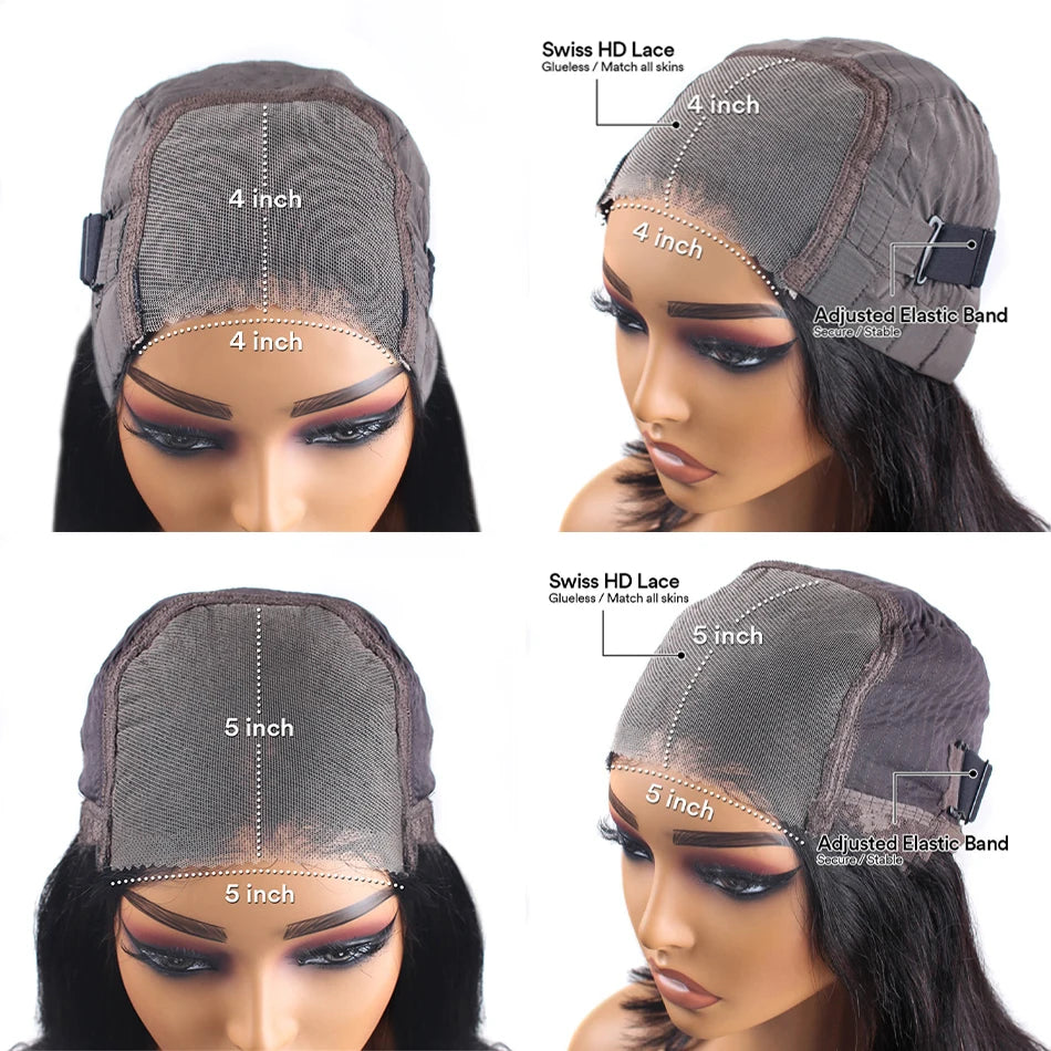 Glueless Wig Deep Wave Human Hair Wigs Ready To Wear Pre-Cut Lace Wear And Go Glueless Wigs Lace Front Human Hair Wig For Women