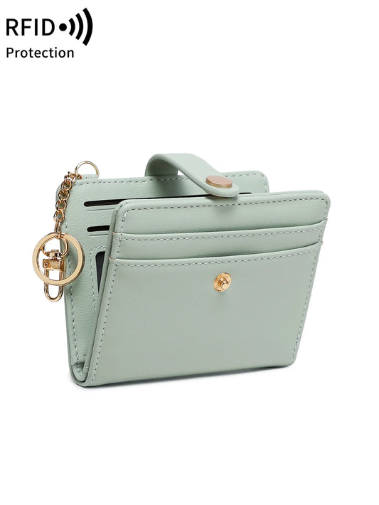 Classic Women's Short Wallet RFID Blocking Small Bifold Wallet Luxury Leather Pocket Credit Card/Card Holder Coin Purse Keychain