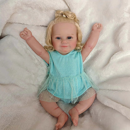 A 50cm Reborn Doll Baby Doll - Full Silicone Vinyl Girl Body - 20 Inch 3D Painted Skin Realistic Doll Toy Christmas Gift