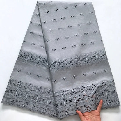 SJD LACE Swiss Voile Lace Fabrics Dubai African Cotton 5 Yards 2025 Latest African Nigerian Cotton Lace for Dresses Sew 4271