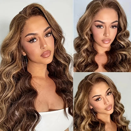 Body wave 4/27 Honey Blonde 30 inch lace front wig human hair hd lace frontal wig 13x6 wig humain hair for Women sale clearance