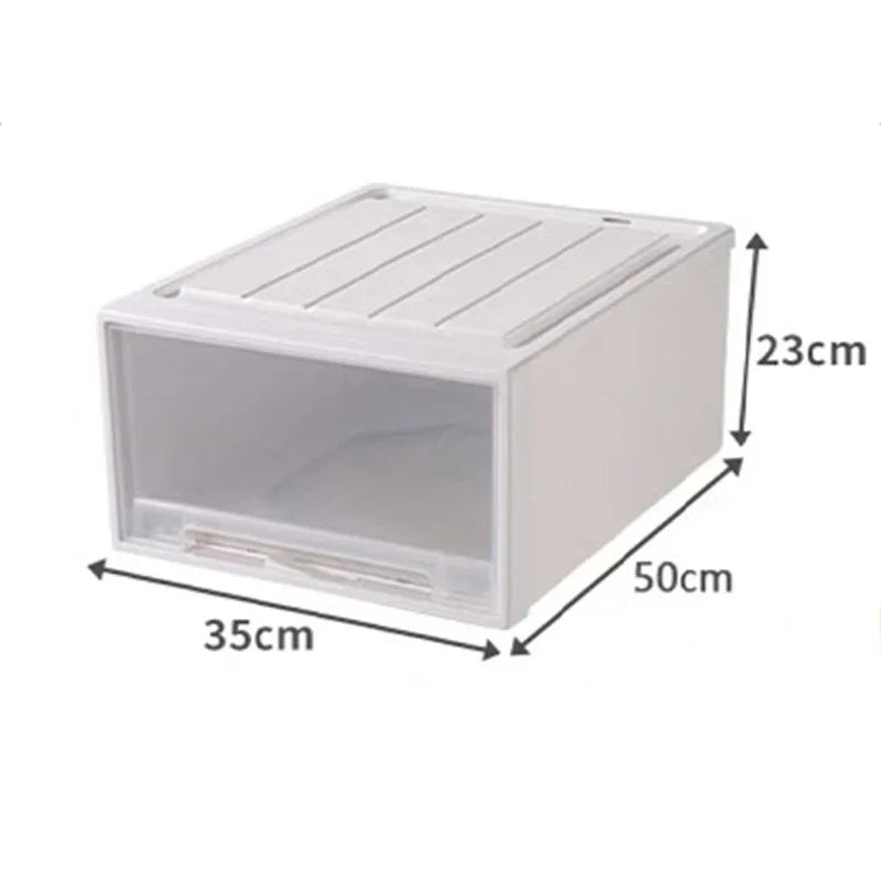 Wardrobe Storage Box High-capacity Drawer Style Stackable Container Transparent Plastic Containers for Household Use Storage