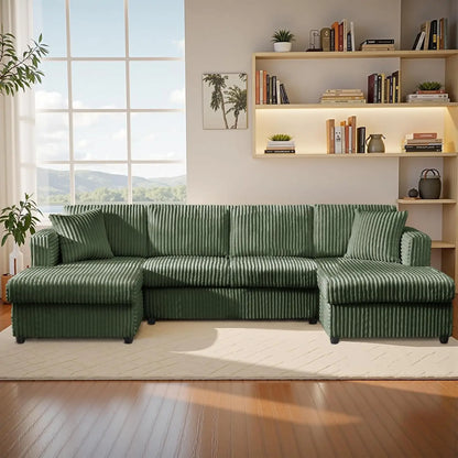 123" U-Shaped Sectional Sofa: Two L-Shape Chaise | 2 Cloud Couch Sectional with Two Pillows | Couches for Living Room,Customized