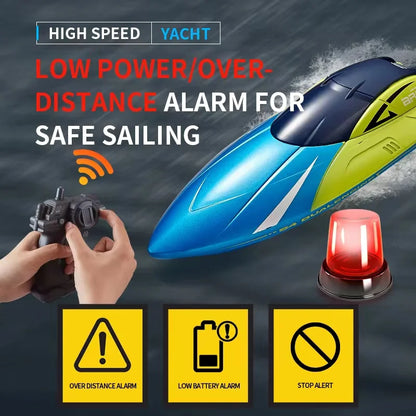 15KM/h Remote Control Boat Double Rudder Motor Waterproof ABS High Speed Speedboat S4 Boy Toy Speedboat Gift Summertime Kids