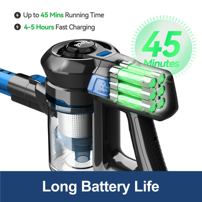 INSE N650 Cordless Vacuum Cleaner, 25Kpa Lightweight Stick Vacuum, Up to 45 Min