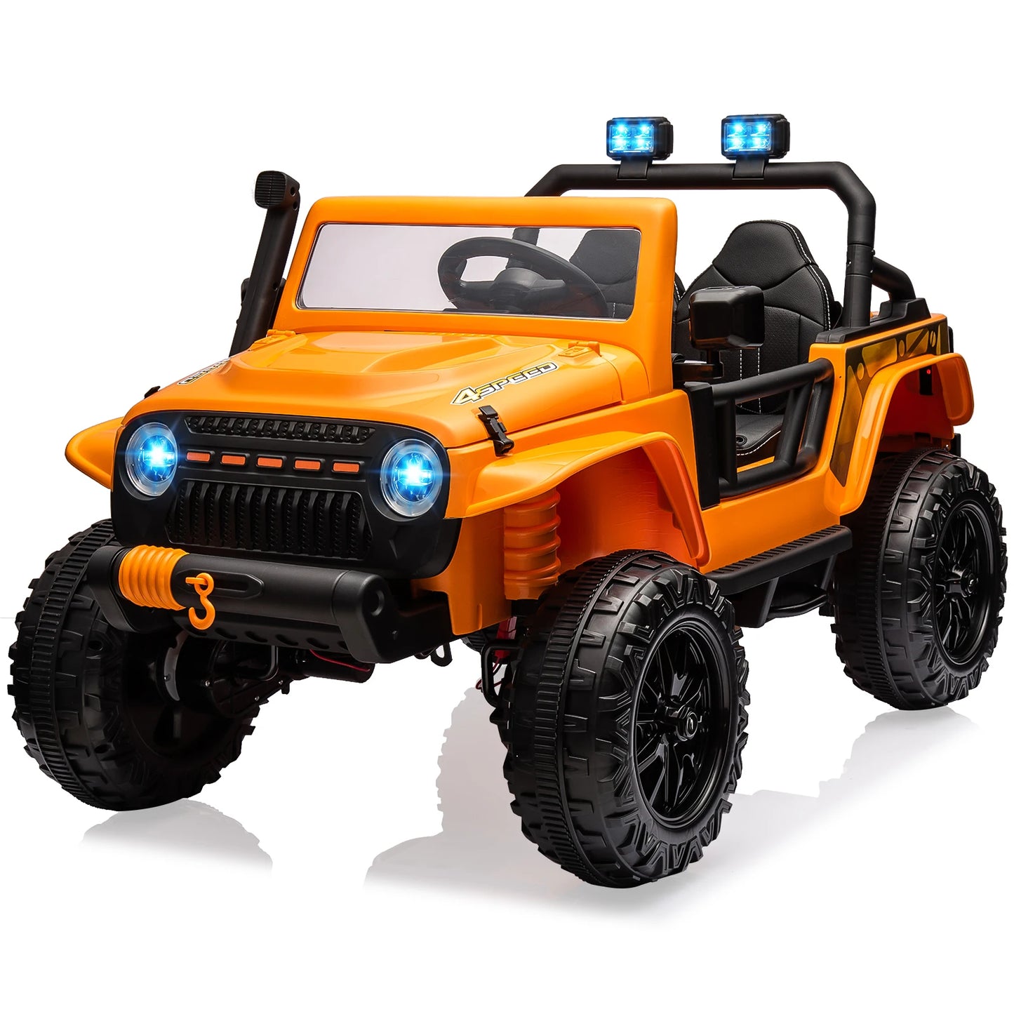 24V Ride on Toys for Big Kids 2 Seater Electric Truck with Remote Control 4.3 MPH Max Speed Bluetooth 4WDS Led Headlight & Music