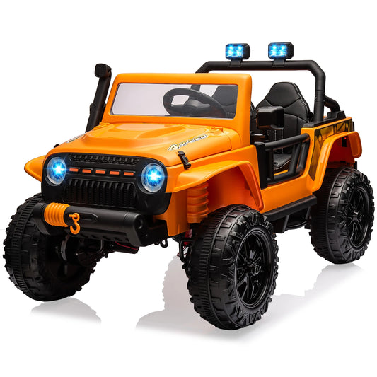 24V Ride on Toys for Big Kids 2 Seater Electric Truck with Remote Control 4.3 MPH Max Speed Bluetooth 4WDS Led Headlight & Music