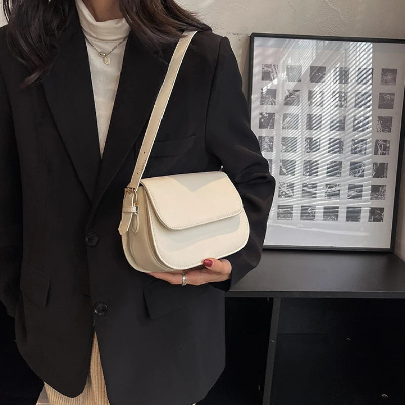 Advanced Texture Retro Small Saddle Bag Women 2024 New Popular All-Match Messenger Bag Fashion Underarm Bags Square Sling Bag