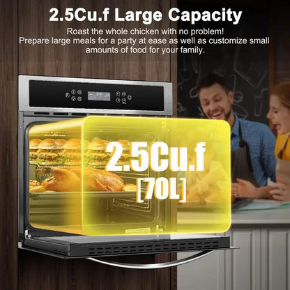 24" Built-in Electric Ovens with 11 Functions, 2800W, 240V, 2.5Cu.