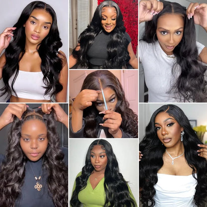 Body Wave Human Hair Wigs Glueless Lace Frontal Wigs 5X5 Hd Lace Closure Wigs Pre Cut Brazilian For Women 220 Density 30 32 Inch