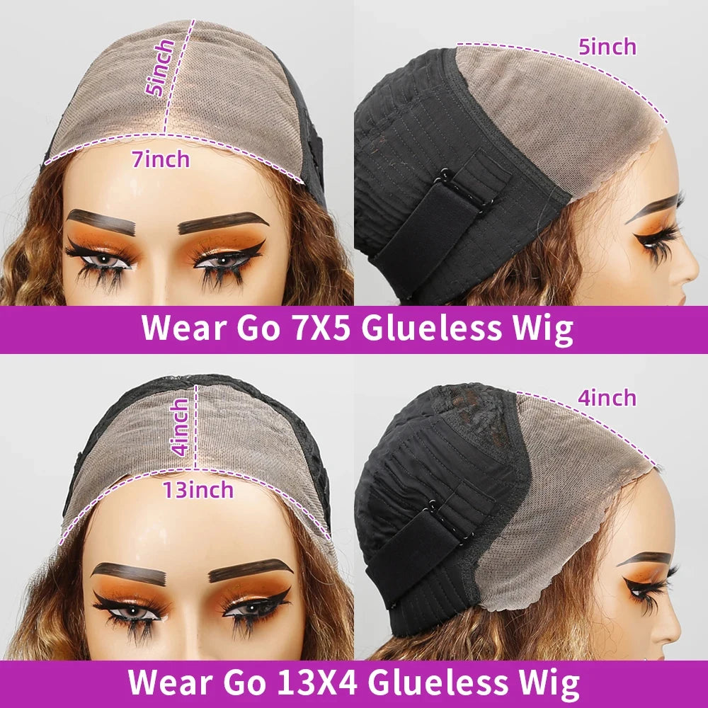 4/27 Ombre Highlight Bouncy Body Wave bob Wig Glueless 7x5 13x4 Lace Front Bob Wigs Brazilian Human Hair Wear And Go Bob Wig