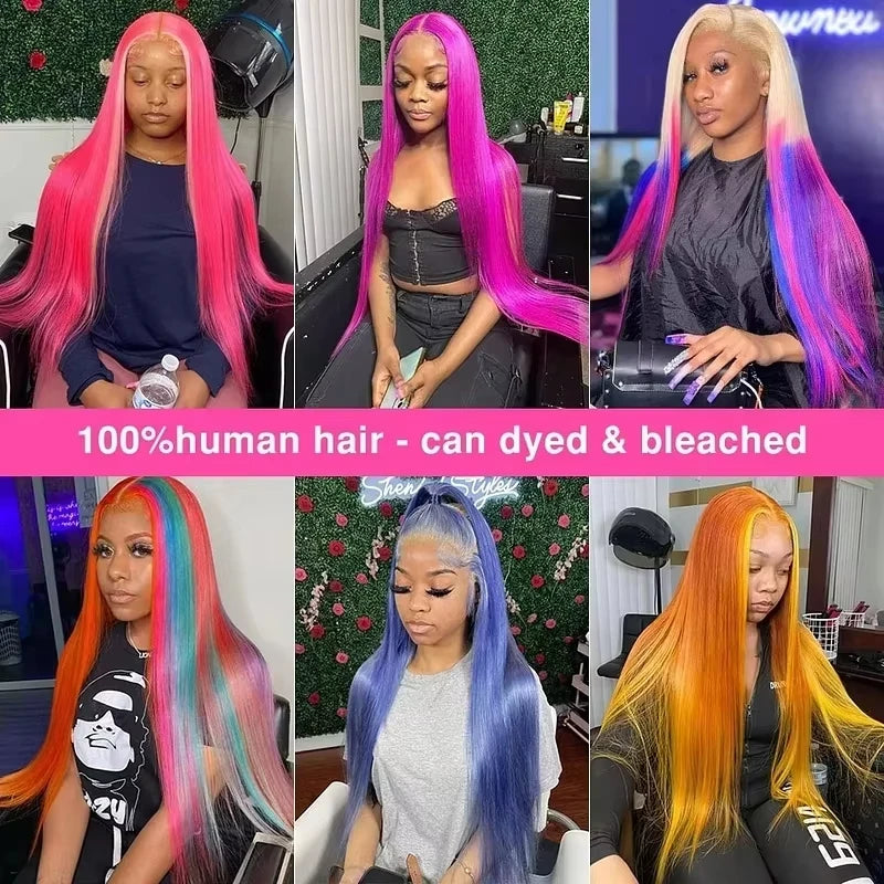 13x6 Blonde 200 Density Straight Hd Transparent 613 Lace Frontal Wig 30Inch 13x4 Brazilian Straight 100%Human Hair Wig For Women