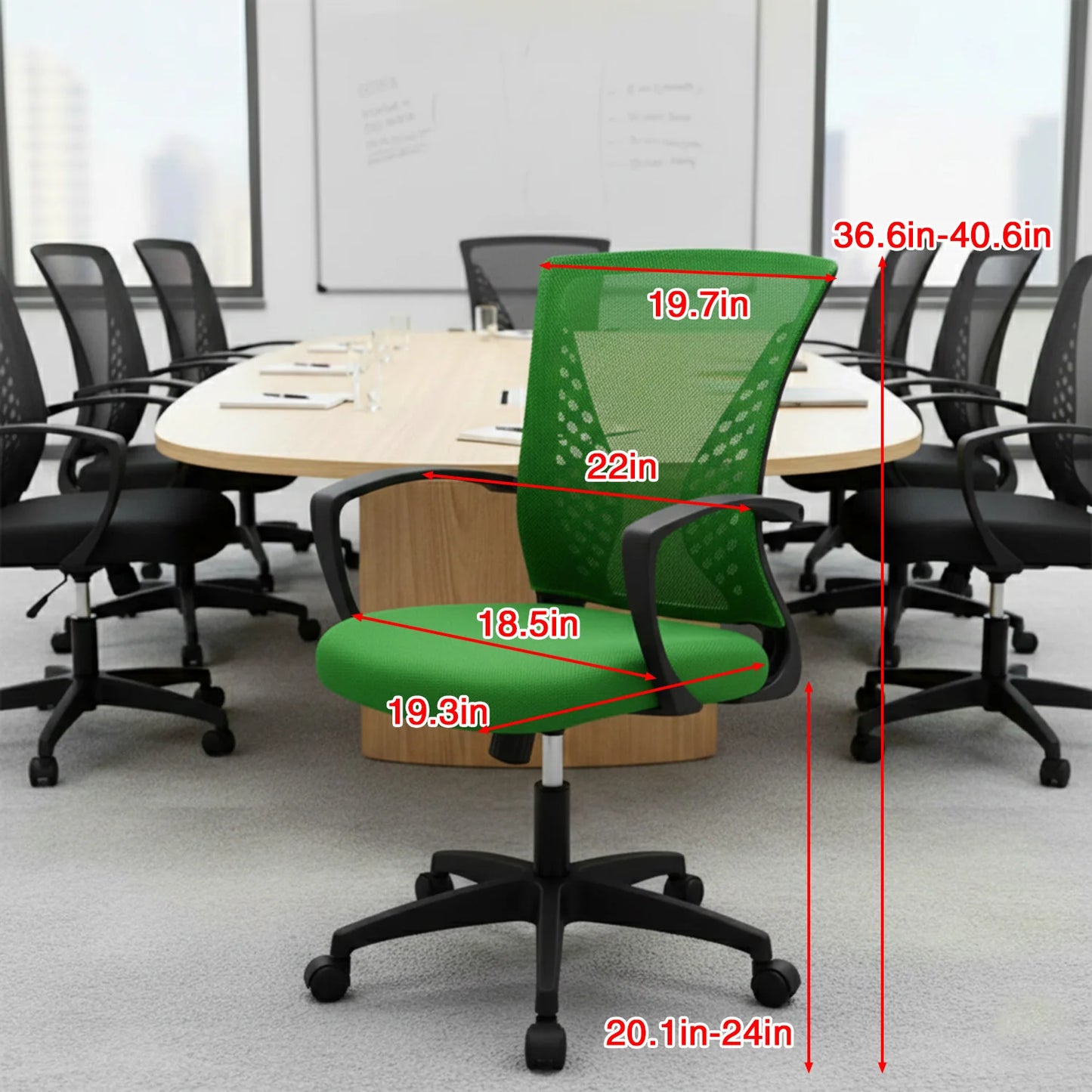 Office Chair Mesh Chair Ergonomic Computer Desk Chair Mid Back Swivel Lumbar Support with Armrest