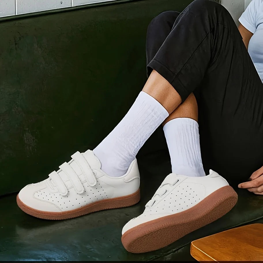 Women's Platform Sneakers Fashion Patchwork Wedges Heel Non-Slip Hook Loop Casual Comfortable Tennis Shoes