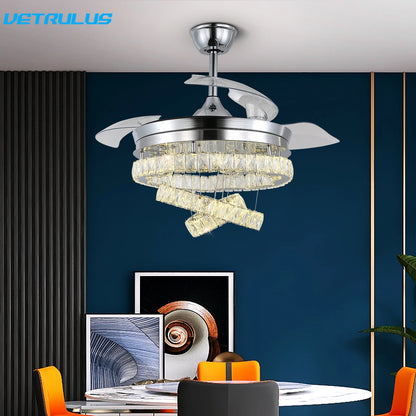 Modern Ceiling Fan Led Light Remote Control Living Dining Room Ceiling Fan Lamp Chandelier Indoor Decor Fixture BLDC Intelligent
