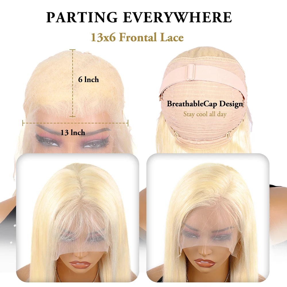 40 46 Inch 613 Blonde Hd Lace Frontal Wig Colored 13X6 Bone Straight Lace Front Human Hair Wig 100% Human Hair Wigs Good Quality