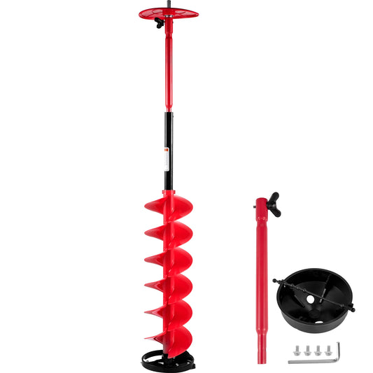 VEVOR Ice Drill Auger 6\" Diameter Nylon Ice Auger 39\" Length Ice Auger Bit Auger Drill with 11.8\" Extension Rod Auger Bit