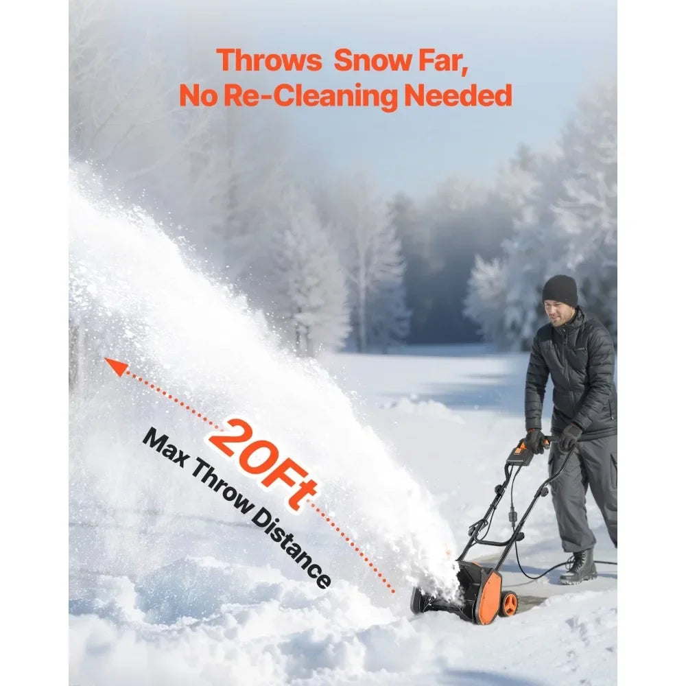 17" 20" 23"Electric Snow Blower Shovel 12A/15A 20-25 ft Throwing Distance