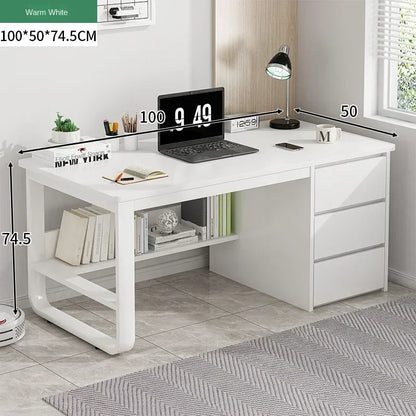 Drawers Study Office Desk Bedroom Student Setup Organizers European Computer Desk Floor Legs Mesa De Computador Modern Furniture