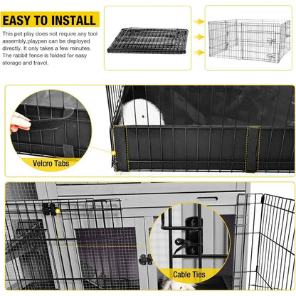 Pet Playpen Guinea Pig Cage Small Animal Rabbit Exercise Pen with Waterproof Floor Liner