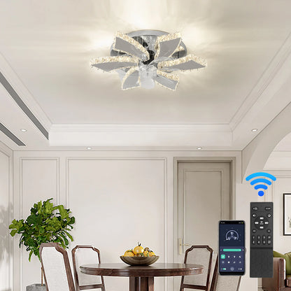 VETRULUS Modern Ceiling Fan Light Led Fan Lamp Smart APP RC Luxury Crystal Chandelier Home Decor Appliance Fixture Living Dining