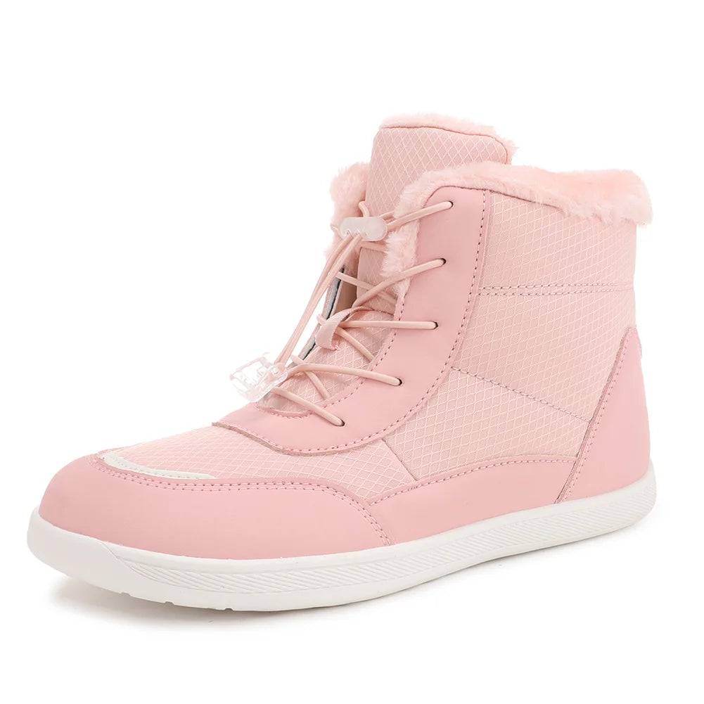 Women's Barefoot Boots Fur Lined Ankle Booties Anti-Slip Walking Boots Wide Toe Box for Outdoor Hiking