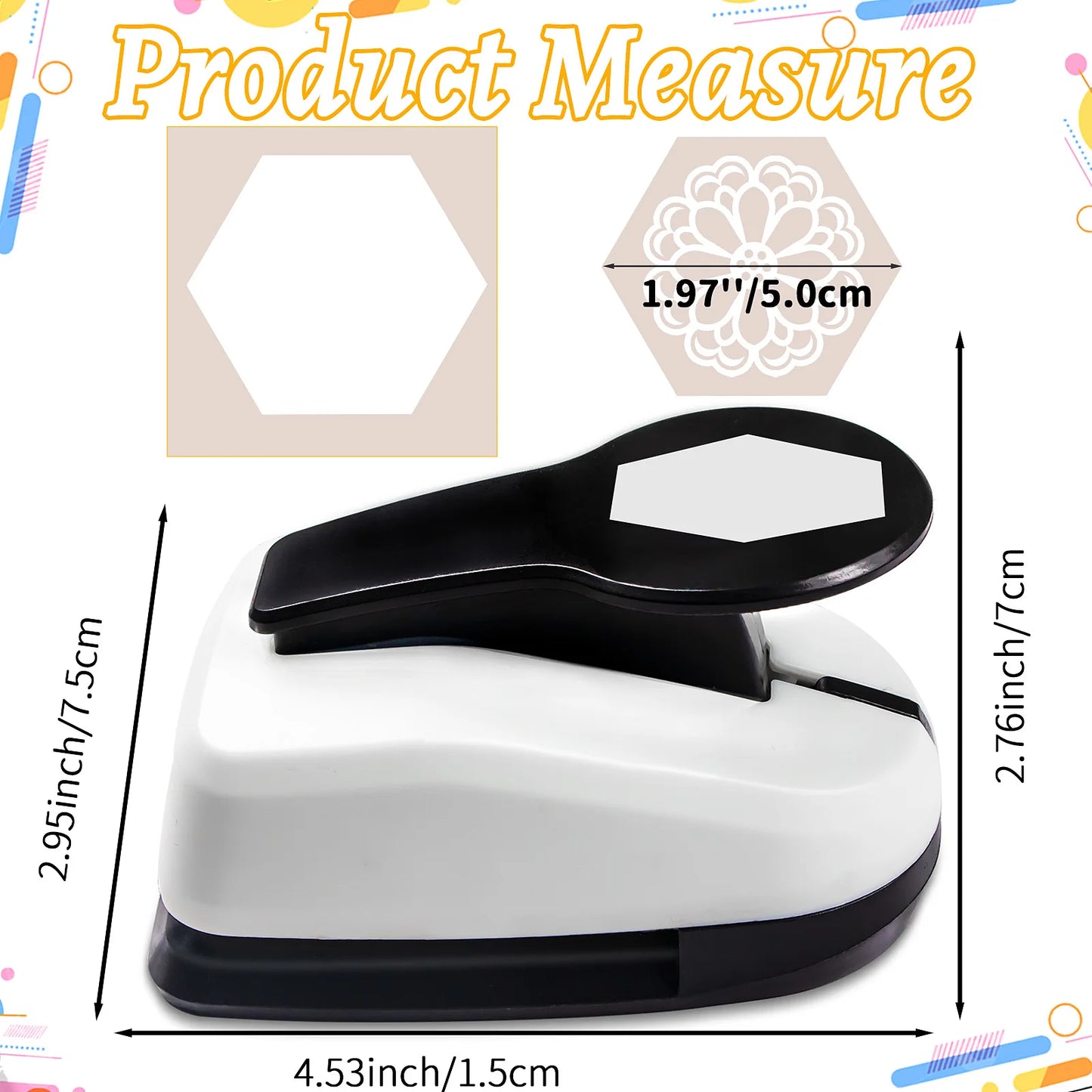 Square Paper cutter tool crafts Hole Punchers Set 1 1.5 2 inch 25 38 50 mm Square Hexagon Triangle Shapes for crafting scrapbook